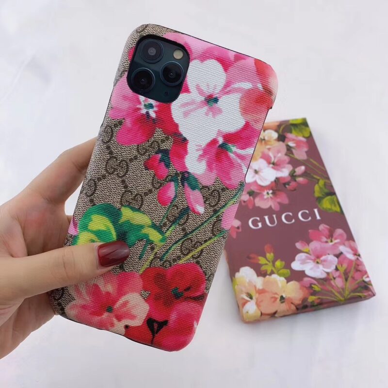 Gucci GG Flower Case For iPhone 16 15 Pro Max Floral Leather Case Gift