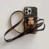 Louis Vuitton iPhone 17 16 15 Pro Max Case With Card Wallet Holder and Strap