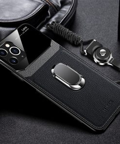iPhone 11 Pro Max Leather Automobile bracket Case