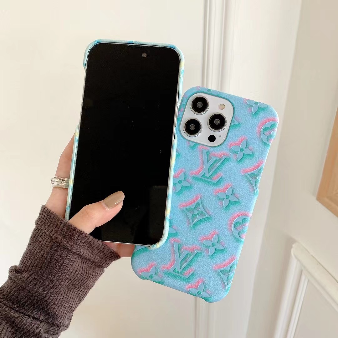 Louis Vuitton Case for iPhone 15 14 13 Pro Max Leather Case