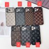 Louis-Vuitton iPhone 15 16 17 Pro Max Case Leather Coque Phone Cover