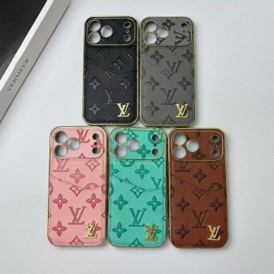 Pink Louis Vuitton iPhone 17 Pro Max Case with Card Holder Wallet