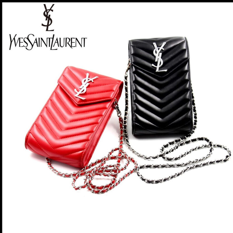 YSL Phone bag Red Small crossbody mini bag for iPhone 14 Pro Max Case