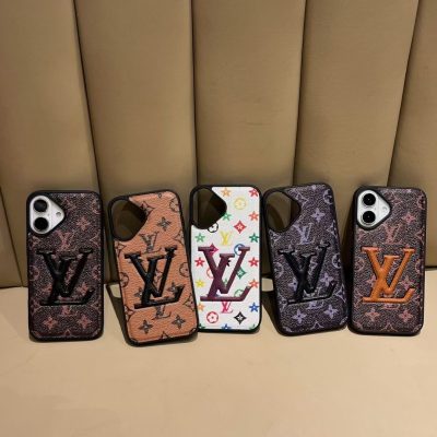 LV iPhone 16 Pro Max Case Louis-Vuitton Leather Phone Case
