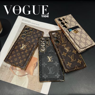 Louis Vuitton Samsung S23 S24 S25 Ultra Leather Case with Card Holder