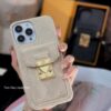 Louis-Vuitton iPhone 14 15 Pro Max Leather Case With Card Holder Wallet