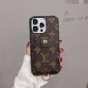 Brown Louis-Vuitton iPhone 16 Pro Max Leather Case With Card Holder Wallet