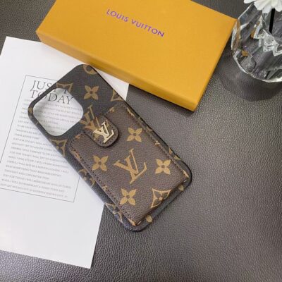 Louis-Vuitton iPhone 16 15 Pro Max Leather Case Card Holder Wallet