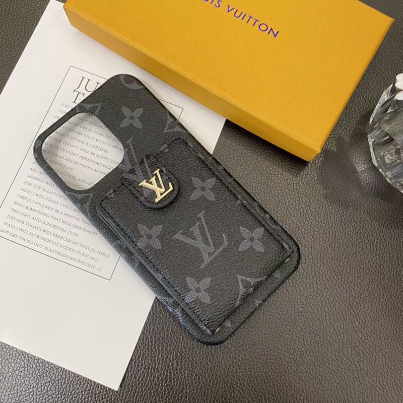 iPhone 16 Pro Max Louis Vuitton Leather Case LV With Card Holder