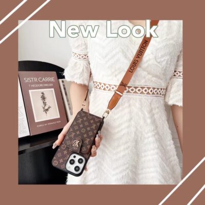 Louis Vuitton iPhone 17 16 Pro Max Case with Strap Card Holder Wallet