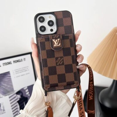 Louis Vuitton iPhone 15 16 17 Pro Max Case with Credit Card Holder Wallet