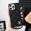 Black Louis Vuitton iPhone 15 16 17 Pro Max Case With Short Strap