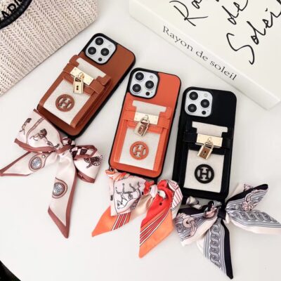 Hermes Leather iPhone Case With Card Holder