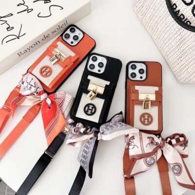 Coque-Hermès Case for iPhone 16 Pro Max case With Card Holder And Strap