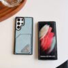 Prada Samsung S25 Ultra Leather Case With Card Holder Wallet Cover