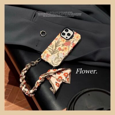 YSL iPhone 15 14 Pro Max Case Saint-Laurent Flower Phone Cases Designer Covre With Strap