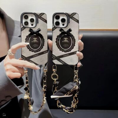 Chanel Case iPhone 15 Pro Max With Hand Strap