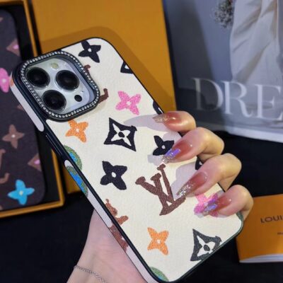White Louis Vuitton iPhone 17 Pro Max Leather Case