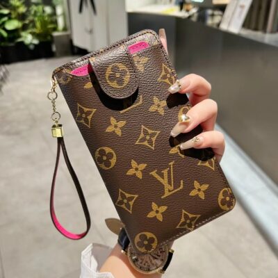 Louis Vuitton iPhone 17 Pro Max Wallet Leather Phone Pouch Bag