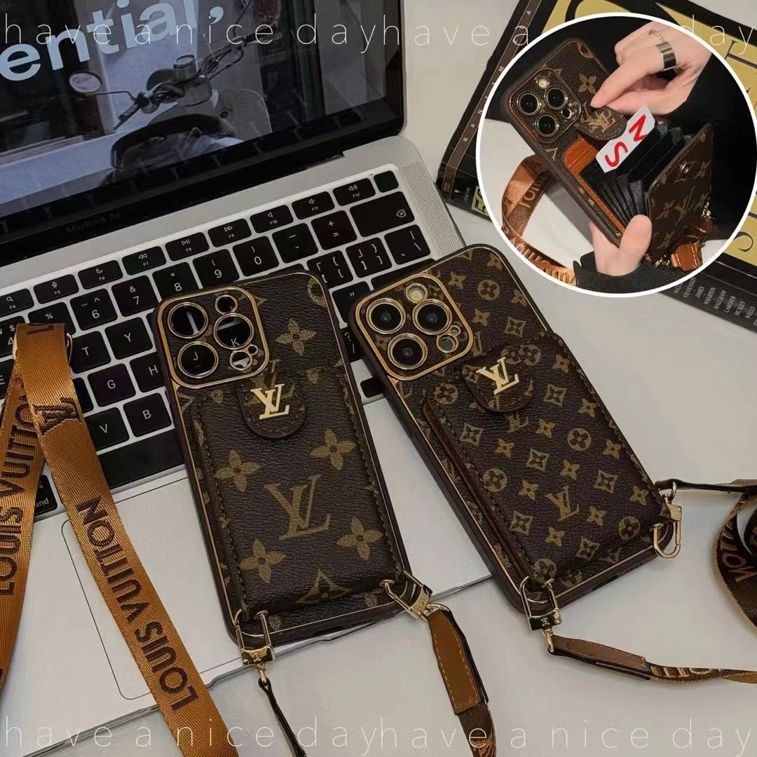 Louis Vuitton iPhone 17 16 Pro Max Leather Case Card Holder Wallet