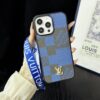 LV iPhone 17 Pro Max Leather Case With Hand Strap Holder