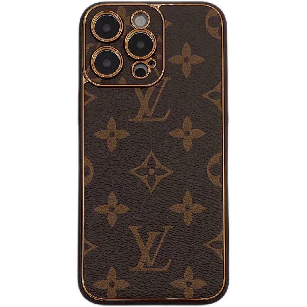 Louis Vuitton iPhone 17 16 Pro Max Brown LV Leather Phone Case |