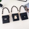 Chanel-CC Samsung  Z FLIP 6 5 Leather Case With handle Strap