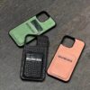Balenciaga iPhone 17 16 Pro Max Leather Case With Card Holder Wallet