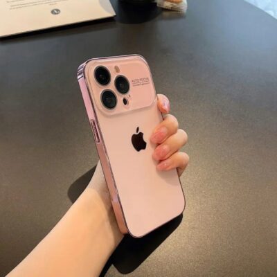 Pink iPhone 16 Pro Max Case For iPhone 15 Plus 14 13 12 With Apple Logo And Camera Protection Cover