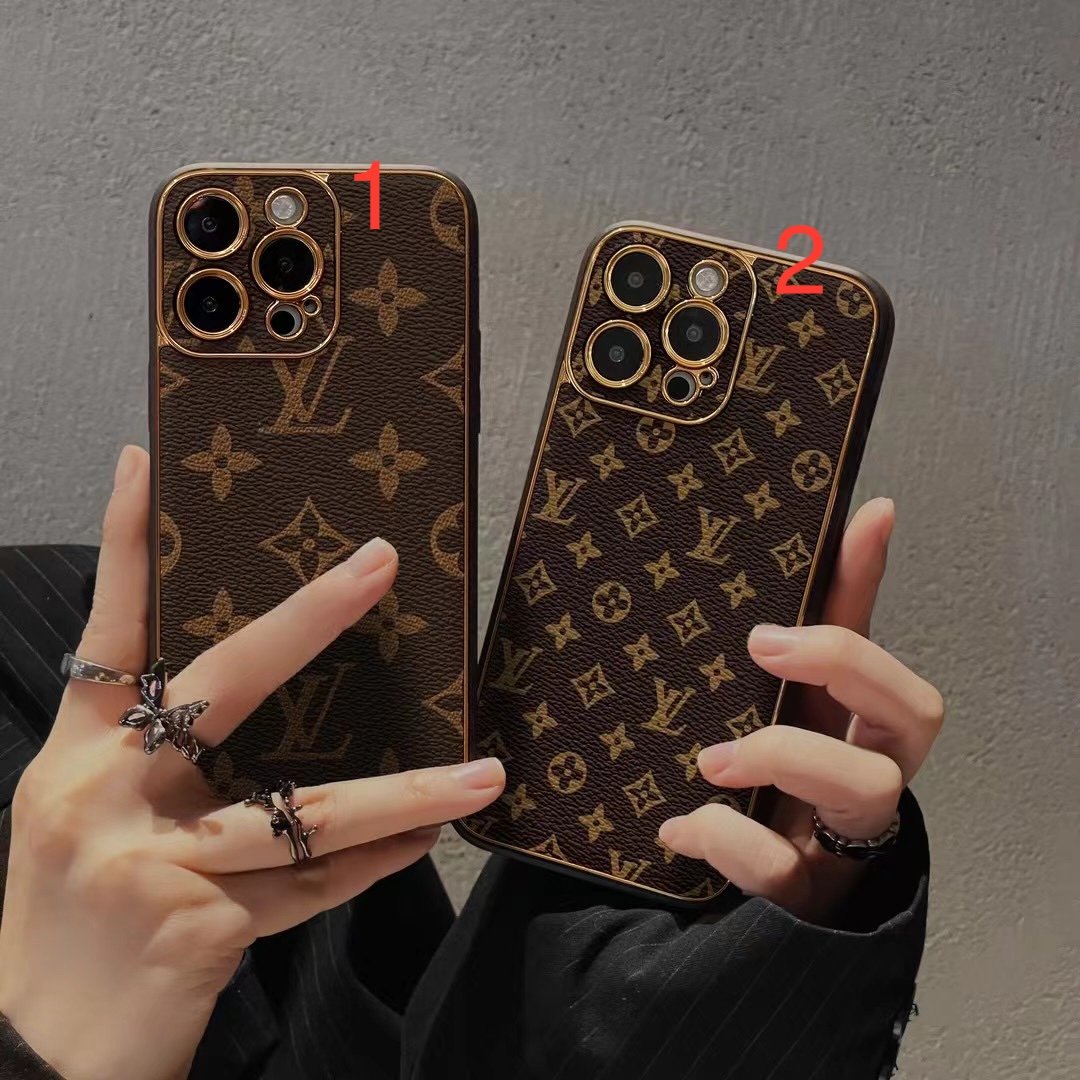 Louis Vuitton iPhoneケース ブラック/ブラウン Louis Vuitton iPhone 17 16 Pro Max Brown LV Leather Phone Case |