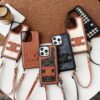 Celine iPhone 16 15 14 13 12 Pro Max Case With Hand Strap Holder