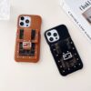 Fendi iPhone 16 Leather Phone Cases With Card Holder