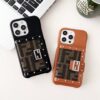 Fendi  iPhone 16 Pro Max Leather Phone Case With Card Holder Wallet
