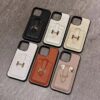 Hermes iPhone 17 16 Pro Max Leather Case With Card Holder Wallet