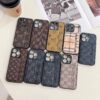 Brown Louis-Vuitton iPhone 16 Pro Max Leather Case Wallet – LV Card Holder Case for iPhone 16, 15, 14, 13, 12