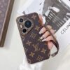 Louis Vuitton iPhone 17 16 15 Pro Max Leather Case with Strap Hand Holder