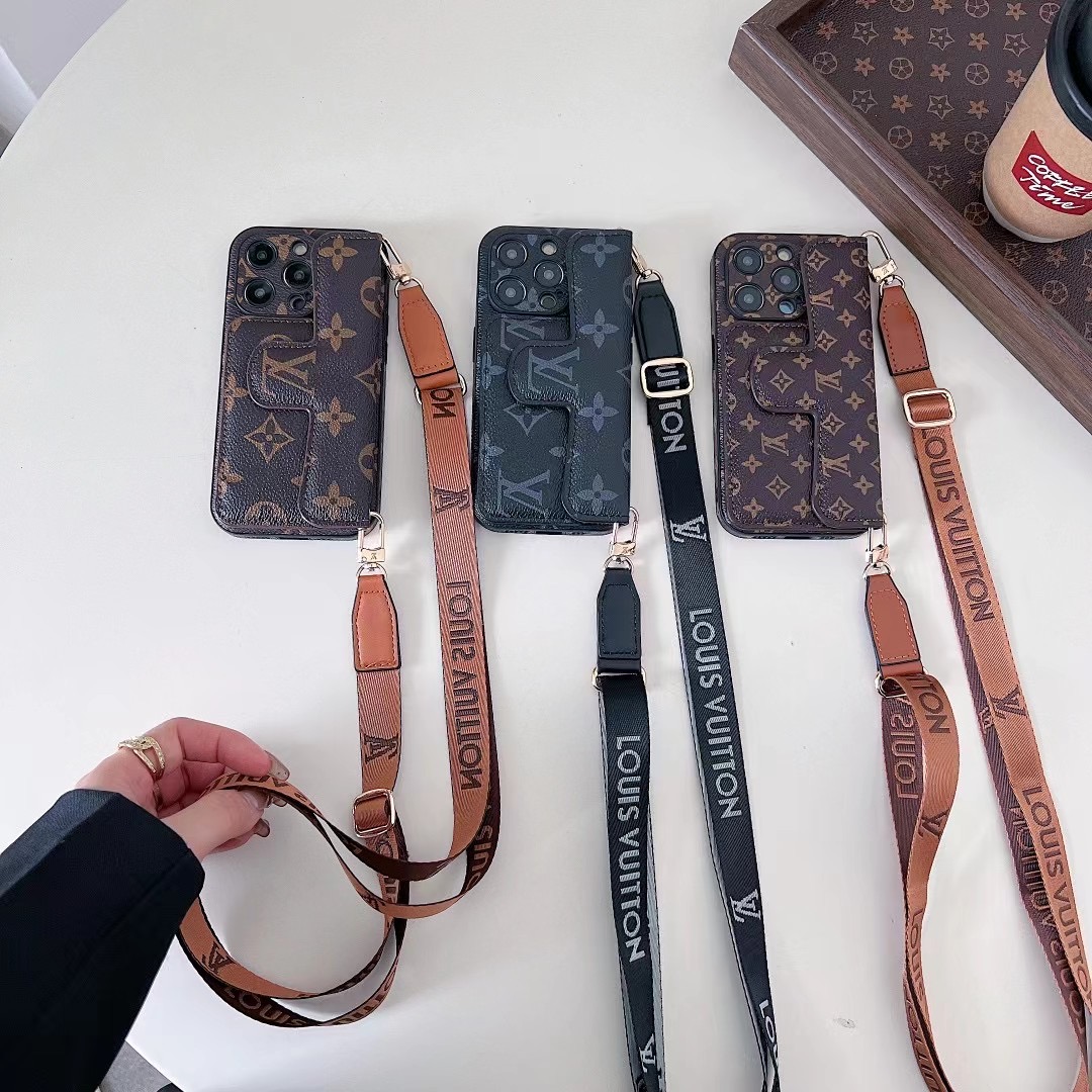 Louis Vuitton iPhone 16 Pro Max Case With Card Holder and Strap |