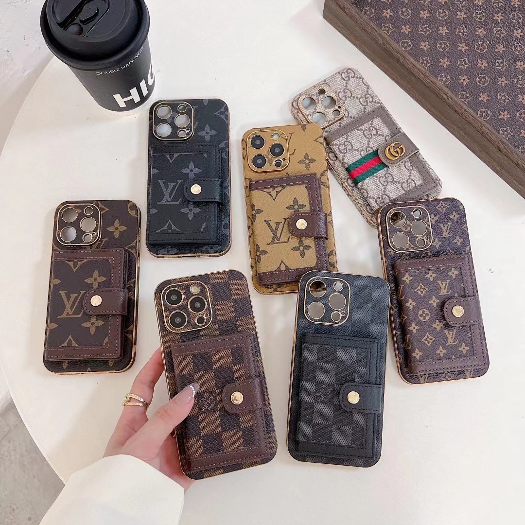 Louis Vuitton iPhone 17 16 Pro Max Leather Case With Card Holder