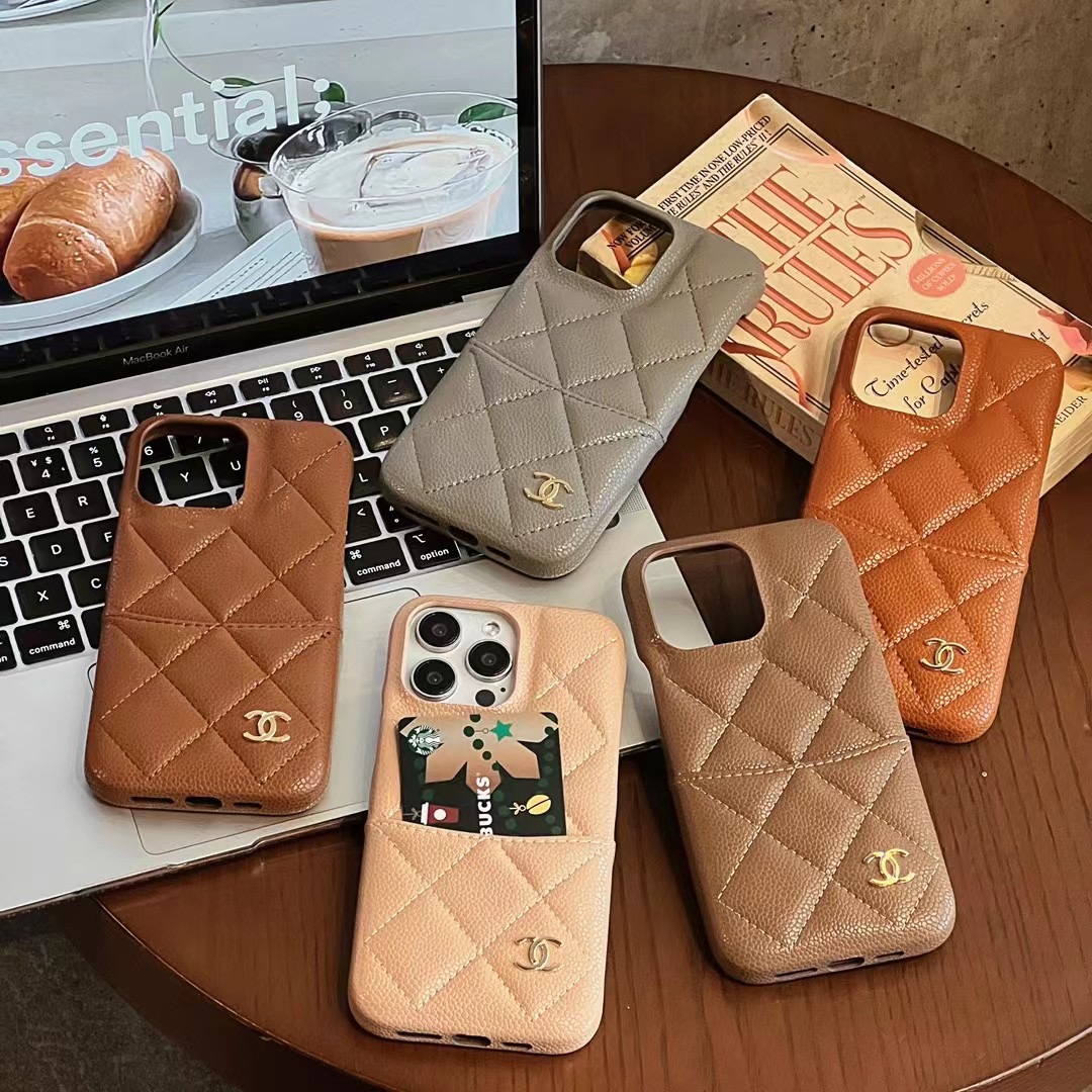 Chanel iPhone 17 Case 16 Pro Max With Card Holder Wallet Leather