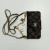 Louis Vuitton iPhone 15 16 Pro Max Flip Case With Chain Strap