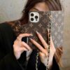 LV iPhone 16 Pro Max Leather Case with Card Holder Wallet