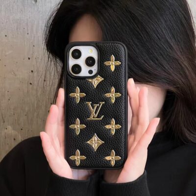 Casetify-LV Logo iPhone 15 14 Pro Max Leather Case