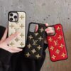 Louis Vuitton iPhone 17 Pro Max  Leather Case With Gold LV Logo