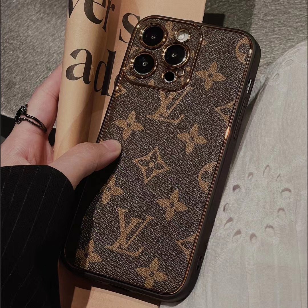 Louis Vuitton iPhone 17 16 Pro Max Brown LV Leather Phone Case |
