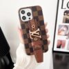 Louis Vuitton iPhone 16 Plus 14 15 Pro Max Case Leather Cover With LV Handle Belt Strap