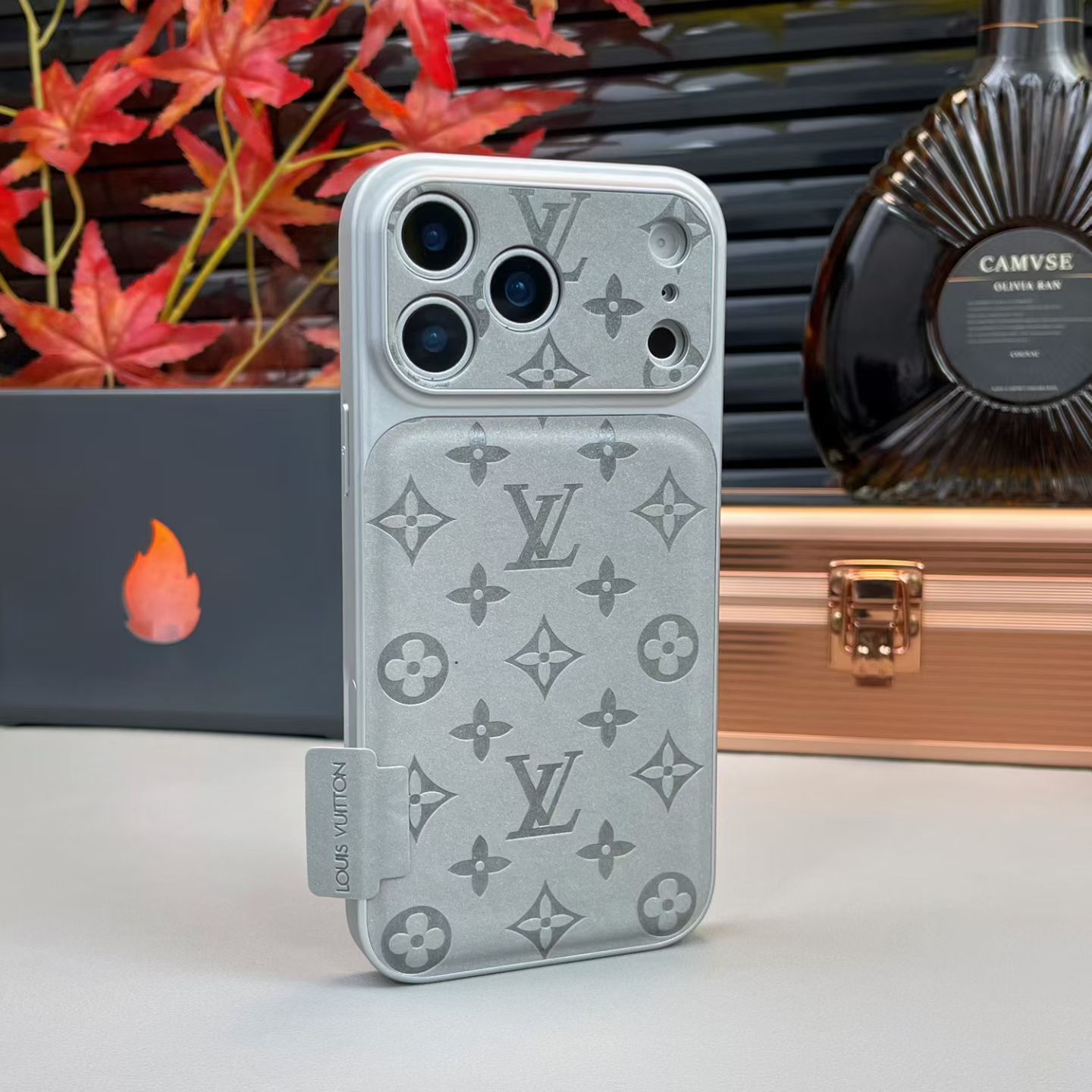 Louis-Vuitton iPhone 17 Pro Max Leather Case with Card Holder