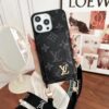Louis Vuitton Leather Case For iPhone 17 16 15 14 Pro Max LV With Shoulder Strap Card Holder