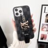 Louis Vuitton iPhone 16 Plus 14 15 Pro Max Case Leather Cover With LV Handle Belt Strap