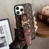 Louis Vuitton iPhone 16 Pro Max Case Leather Cover With LV Handle Belt Strap