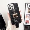 Louis Vuitton iPhone 16 Plus 14 15 Pro Max Case Leather Cover With LV Handle Belt Strap